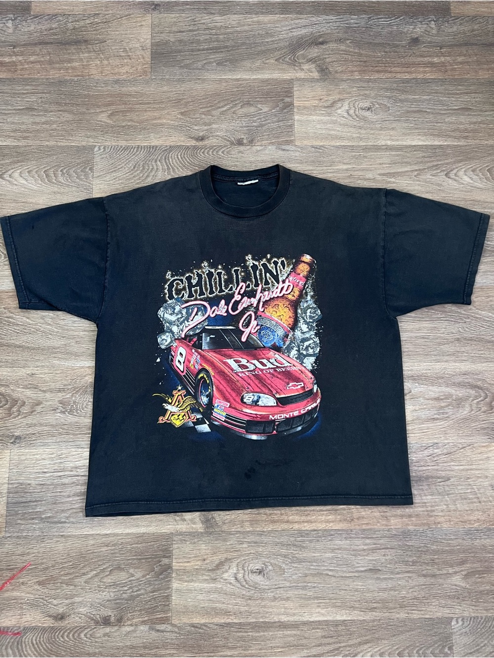 Vintage 90s Dale Earnhardt Jr. black racing tee #racing/A665